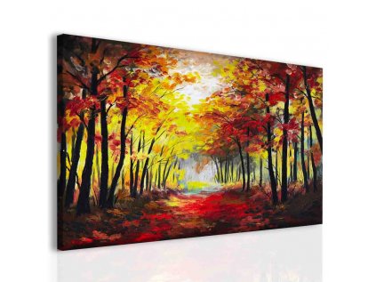Obraz malba les na podzim (Velikost 80x60 cm)