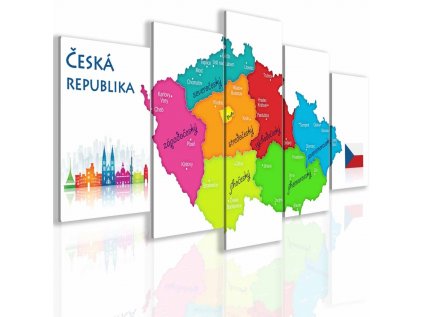 Obraz mapa České republiky (Velikost 100x50 cm)