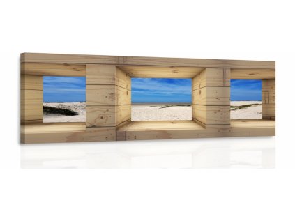 Obraz - Okno na pláž (Velikost 140x50 cm)