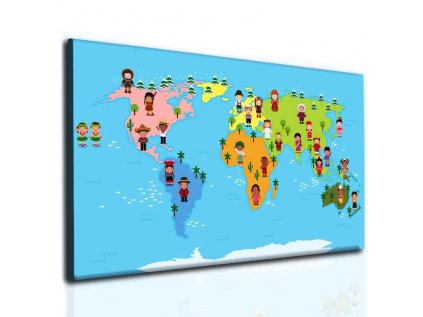Světová mapa pro děti (Velikost 100x60 cm)