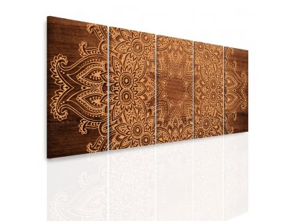 Vícedílný obraz - Mandala na dřevě (Velikost 150x60 cm)