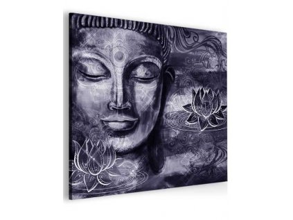 Abstraktní obraz fialový Buddha (Velikost (šířka x výška) 80x80 cm)