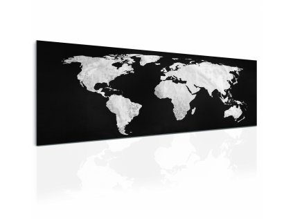 Obraz černobílá mapa světa (Velikost (šířka x výška) 150x60 cm)
