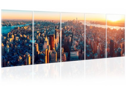 Vícedílný obraz Manhattan na dlani (Velikost (šířka x výška) 250x80 cm)