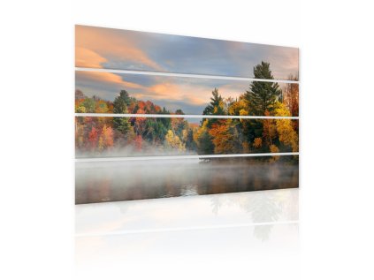 Vícedílný obraz Podzimní jezero (Velikost (šířka x výška) 180x120 cm)
