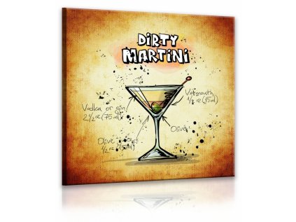 Obraz cedule Dirty Martini (Velikost (šířka x výška) 40x40 cm)