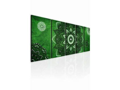 Obraz kouzelná mandala zelená (Velikost (šířka x výška) 175x70 cm)