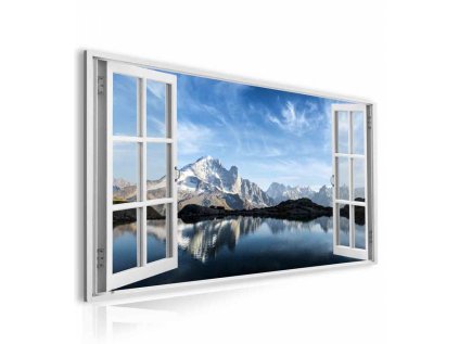 Obraz okno francouzské Alpy (Velikost (šířka x výška) 90x60 cm)