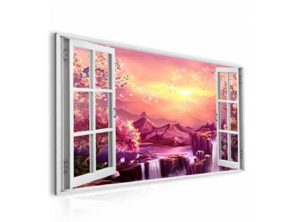 Obraz okno sakury (Velikost (šířka x výška) 90x60 cm)
