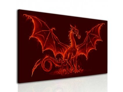 Obraz ohnivý drak (Velikost (šířka x výška) 80x50 cm)