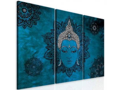 Obraz mandala modrý Buddha (Velikost (šířka x výška) 90x60 cm)