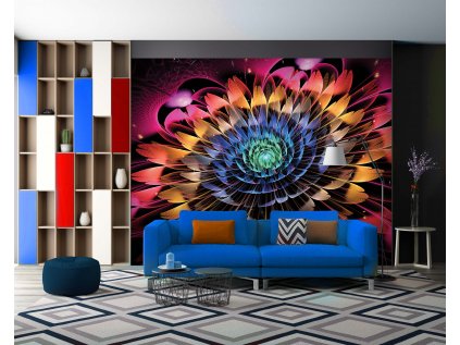 Abstrakt psychedelická květina červená shutterstock 566664391 interier