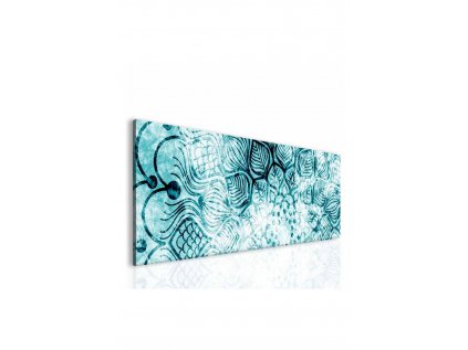 Obraz Ledové modrá mandala (Velikost 150x50 cm)