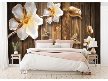 3D kvetiny a dřevo shutterstock 1749964016 interier