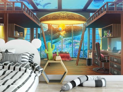 Anime tapeta pokoj pod mořem interier