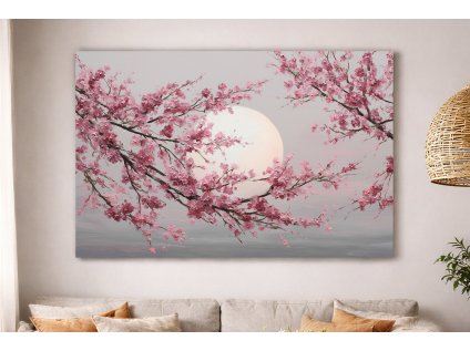 Obraz Japonské třešně pod úplňkem