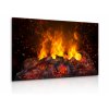 Obraz hořící dřevo a jiskry (Velikost 150x100 cm)
