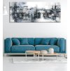 Obraz snové pražské panoráma - šedé (Velikost (šířka x výška) 75x30 cm)