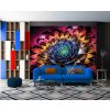 Abstrakt psychedelická květina červená shutterstock 566664391 interier
