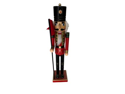 Vánoční figurka louskáček - Voják s vlajkou (40 cm)