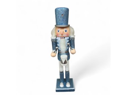 vanocni-dekorace-louskacek-modry-trpytivy-s-bubinkem--30-cm-