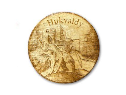 Dřevěný podtácek s motivem Hukvald
