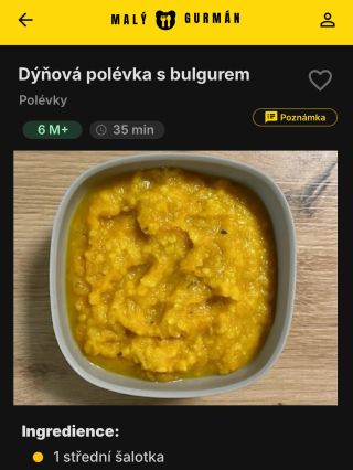 Nový recept v aplikaci tento týden: Dýňová polévka s bulgurem ❤️