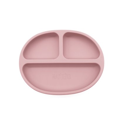 Detský silikónový tanier COMPACT - Powder Pink
