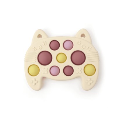 Silikónové hryzadlo POP It 2v1 - Joystick - Candy Pink