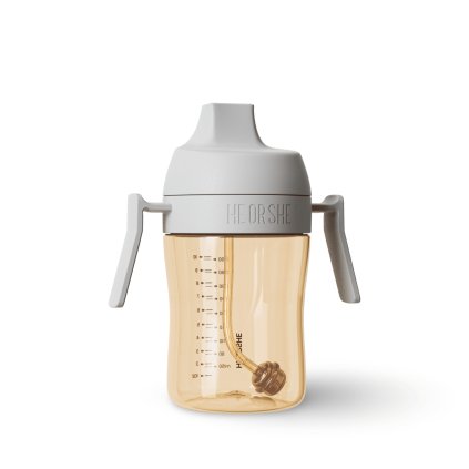 HEORSHE - hrnček so slamkou 300 ml - Grey