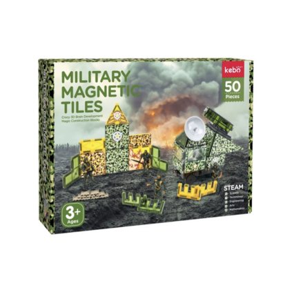 Magnetická stavebnica Vojenská základňa - 50 ks