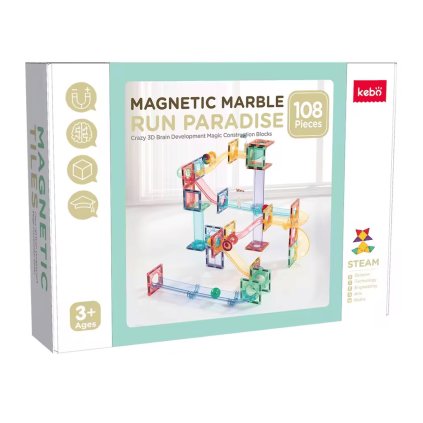 Magnetická guľôčková dráha Pastel Paradise - 108 ks