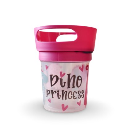 Hrnček s úchytmi na desiatu Bebekevi - Dino Princess, ružový