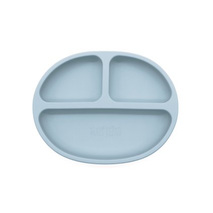 Detský silikónový tanier COMPACT - Baby Blue