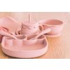 Silikónový jedálenský set pre deti DÚHA - Powder Pink