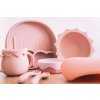 Silikónový jedálenský set pre deti DÚHA - Powder Pink