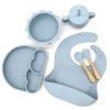 Silikónový jedálenský set pre deti DÚHA - Baby Blue