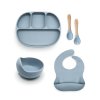 Silikónový jedálenský set pre deti 5-dielny KLASIKA - Baby Blue