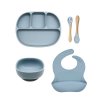 Silikónový jedálenský set pre deti 5-dielny KLASIKA - Baby Blue