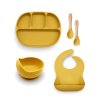 Silikónový jedálenský set pre deti 5-dielny KLASIKA - Mustard Yellow