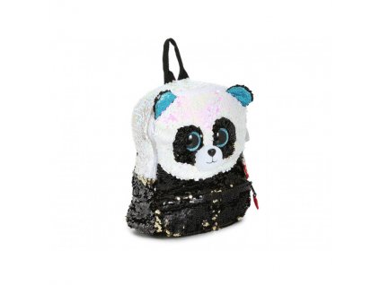 TY FASHIO SEQUINS Veľký detský batoh s flitrami BAMBOO Panda