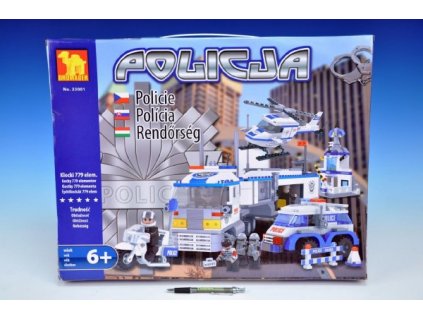 DRMADER Stavebnica Polícia Auto, vrtuľník a policajná stanica 779 ks dielikov stavebnica pre deti kocky LEGO policajné