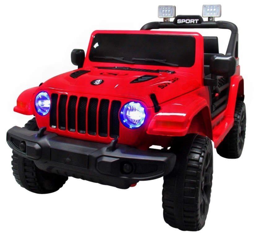 R-SPORT Elektrické auto JEEP x10, zelená, červená, biela, diaľkové ovládanie, hudobný panel, LED svetlá Farba vozidla: Červená