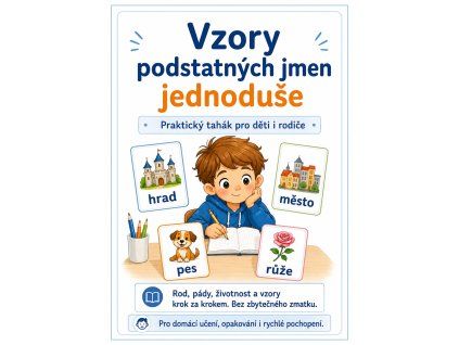 📚 Vzory podstatných jmen jednoduše (PDF)
