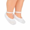 Kojenecké bavlněné ponožky s krajkou, bílé