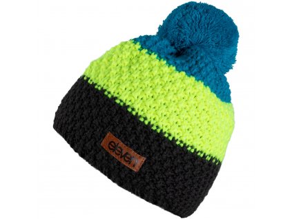 PLETENÁ ČEPICE ELEVEN POM FLUO/BLUE