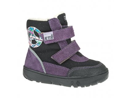 KTR 012A dětské zimní membránová bota Sv.fialová+černá+mozaika 2
