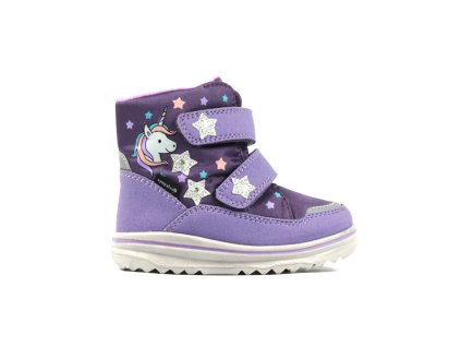 Richter Snow violet zimní dívčí membránové boty blikací
