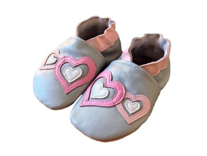 Hopi Hop BAREFOOT kožené capáčky SRDÍČKA