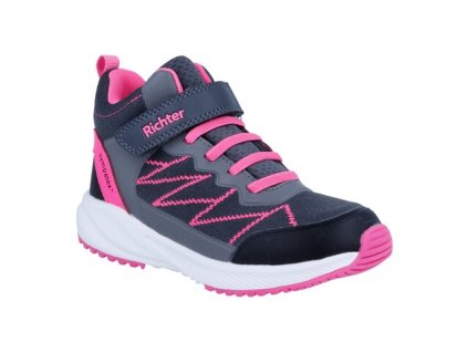 Richter 6612 Vysoké podzimní boty s membránou SYMPATEX Strick/Textil - city/black/n.pink